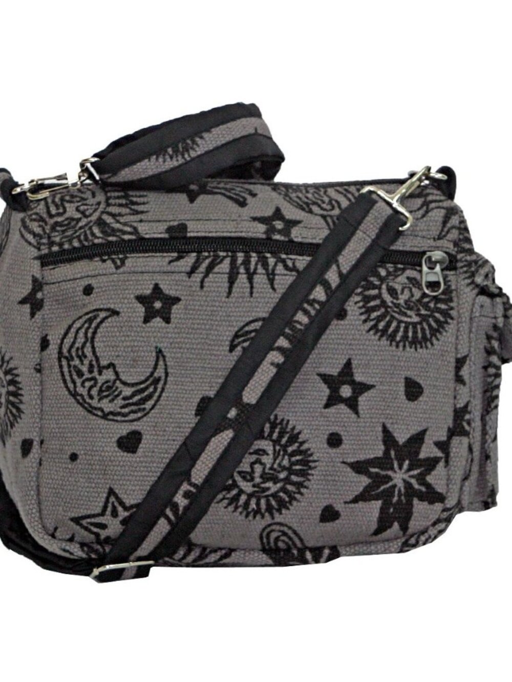 Sun Moon Stars and Planets Celestial Hippie Boho Crossbody Single Shoulder Bag